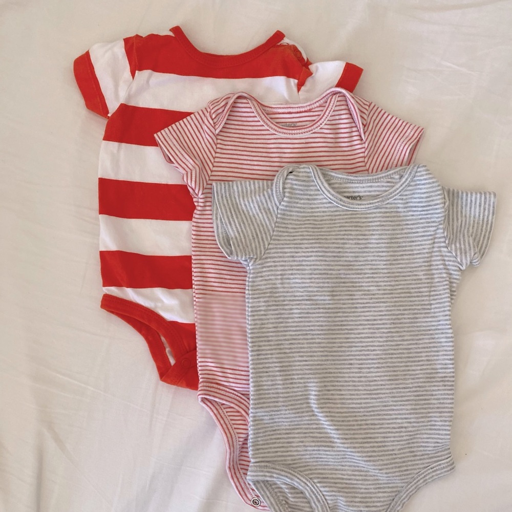 Bundle short arm bodysuits stripes 6M